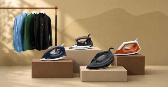 Ironing clothes safely with a dry iron